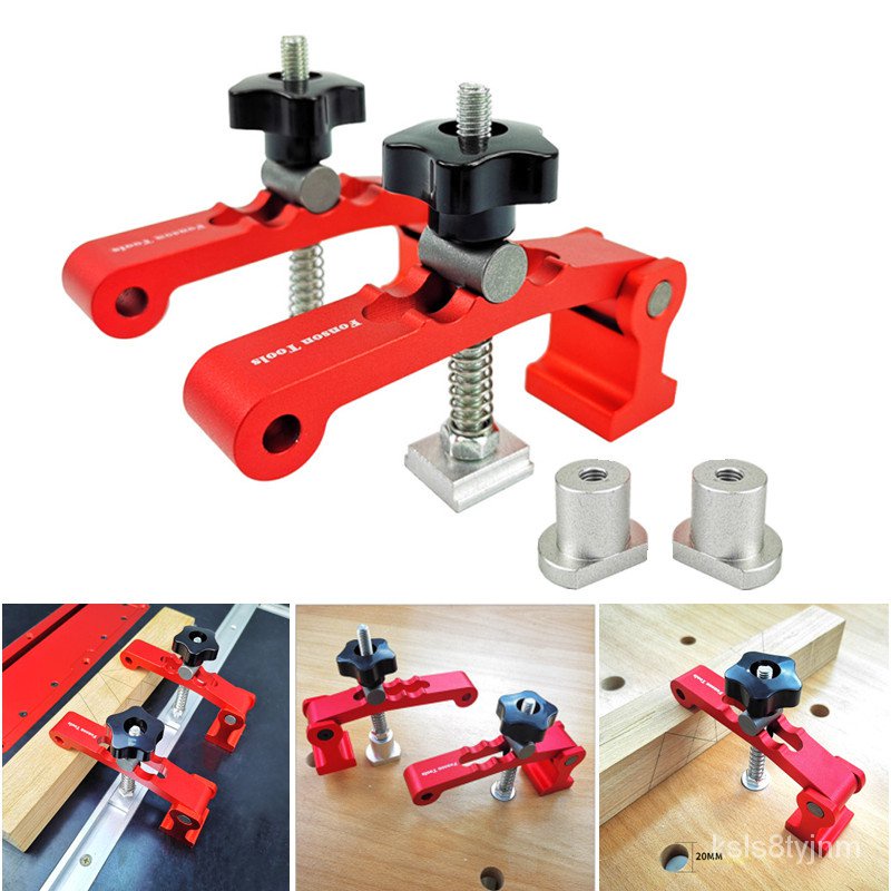 Woodworking Desktop Quick Positioning Clamp Jig T Track Adjustable Hold Down Clamp Blocks Platen