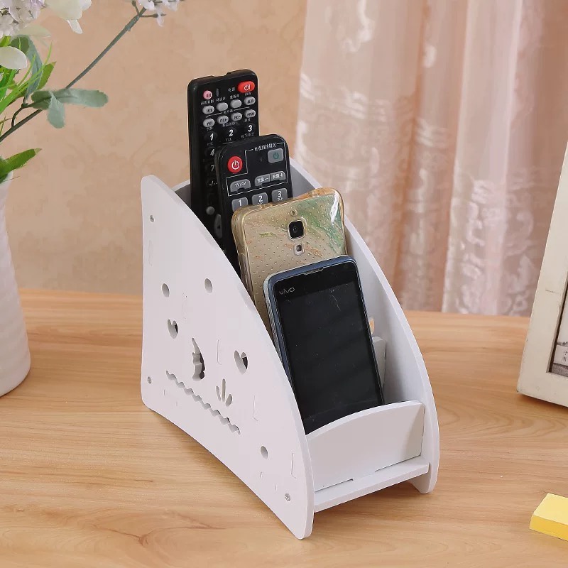 Creative Wood Mobile Phone Holder Remote Control Holder Storage Box