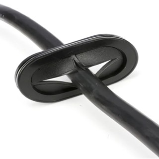 Black Oval Double Sided Seal Grommets Rubber Closed Blind Plug Bung Cable Wiring Protect Bushes