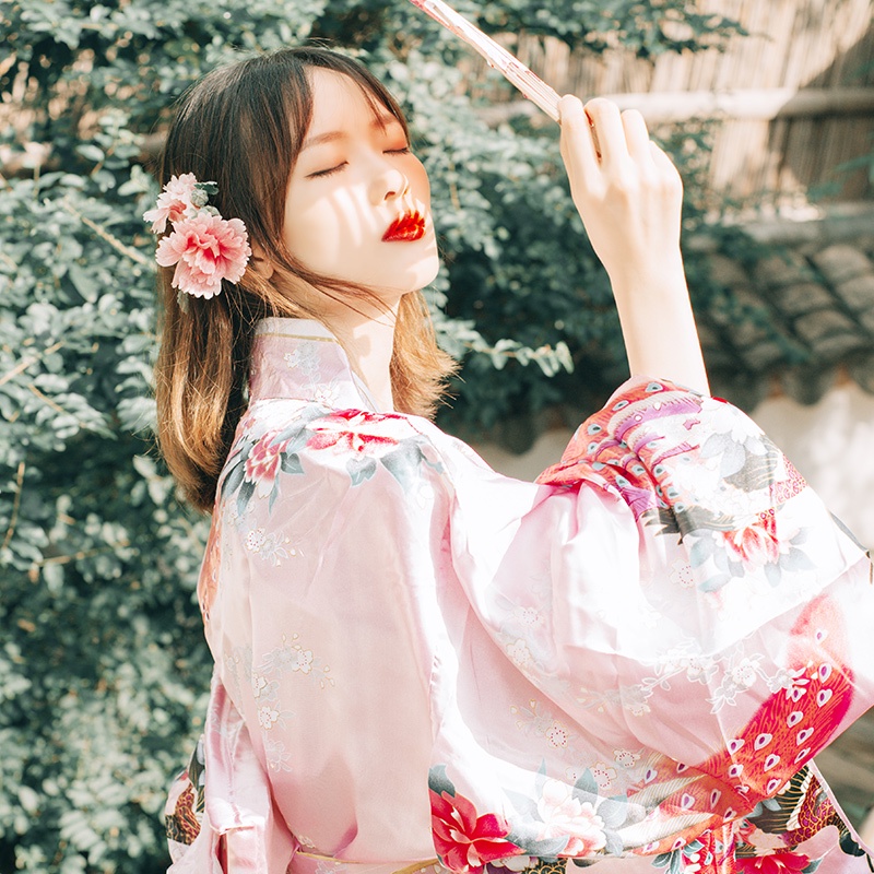 Japanese traditional cos sleeve shaking women's awakening kimono formal ...