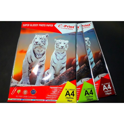 Photo PAPER GLOSSY A4 180GSM/200GSM/230GSM 20SHT Aluminum Shopee