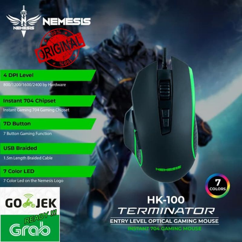 Nyk Nemesis HK-100 Terminator RGB 7-Color Color Gaming Mouse | Shopee ...
