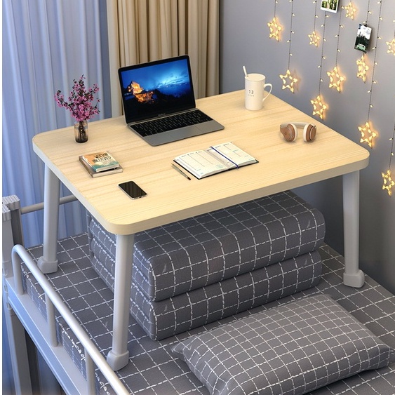 Wooden Laptop table Folding Table Study Desk Computer Desk Foldable Bed