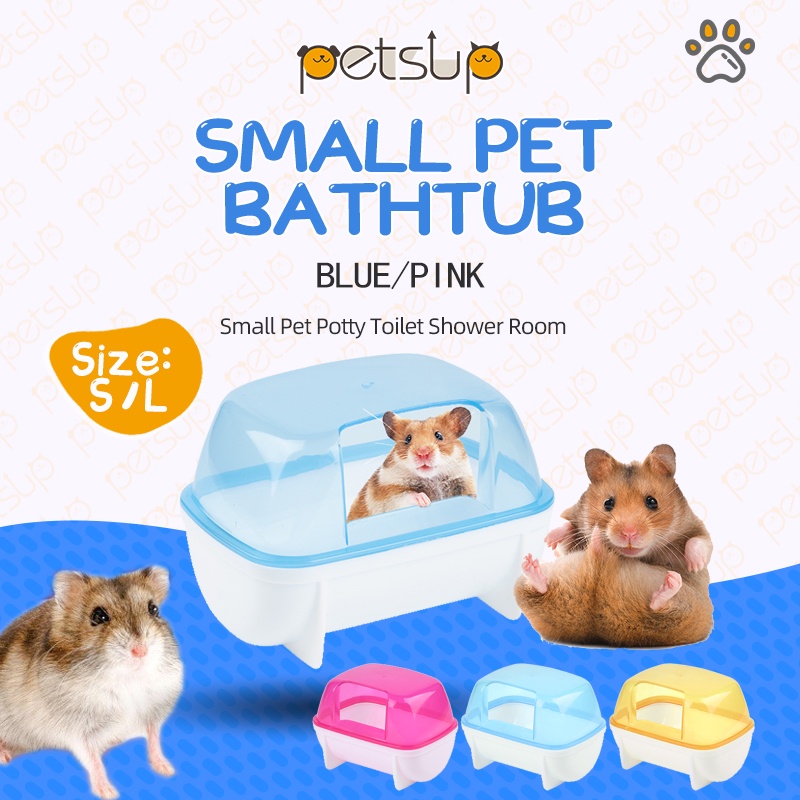 Hamsters Bathtub Sand Bath Bathroom Small Pet Potty Toilet Shower Room