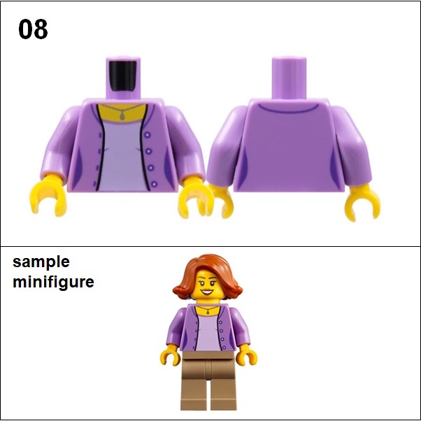 Piece Lego Female Torso Brickphils Minifig Body Part 973 Female
