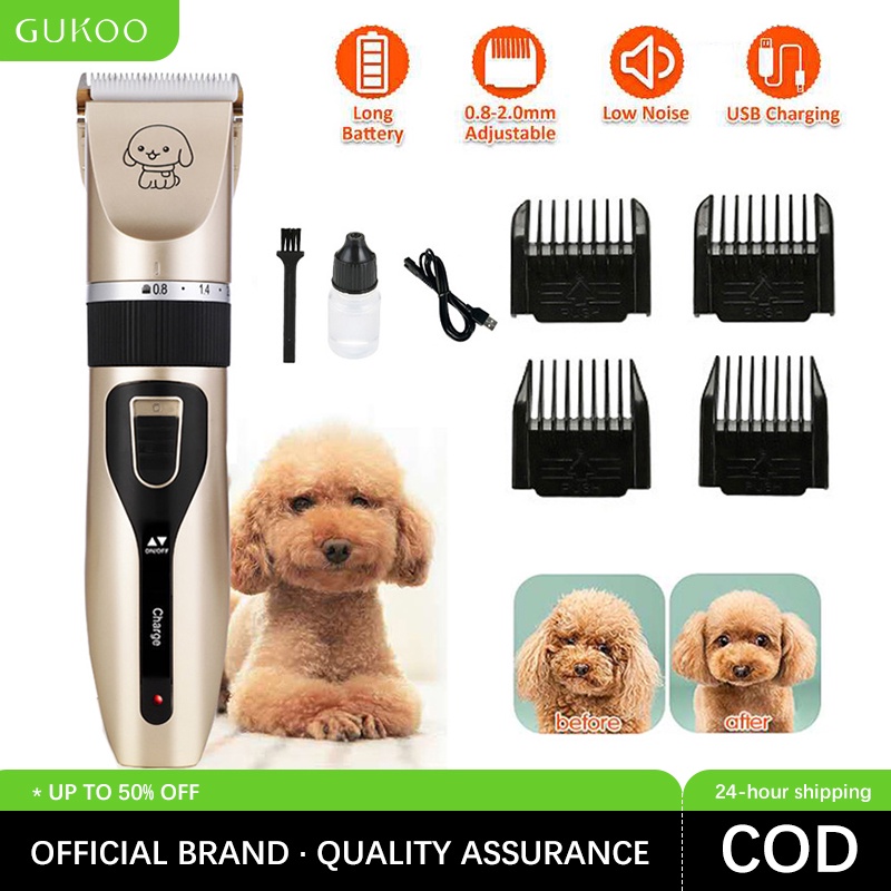 GUKOO Professional Pet Hair Clipper Razor for Dog Cat Shaver Low Noise  Electric Dog Hair Trimmer