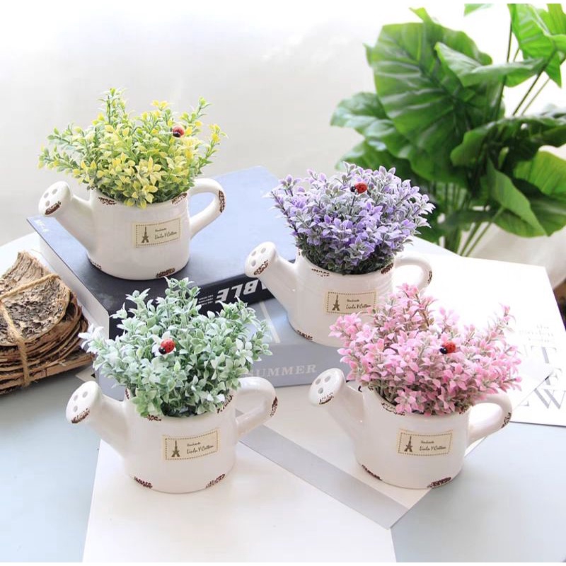Spring Glass Ceramic Flower Vase For Centerpiece Home Living Area ...