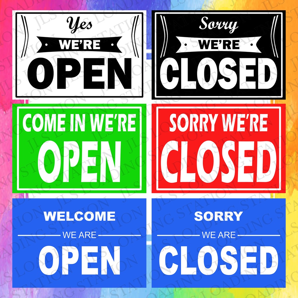 OPEN CLOSED (LAMINATED/PVC) SIGNAGE | Shopee Philippines