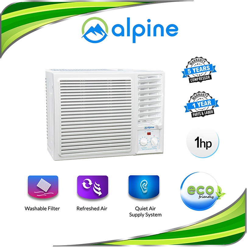Alpine 1.0HP Inverter Grade Window Type Air Conditioner R410A / Energy