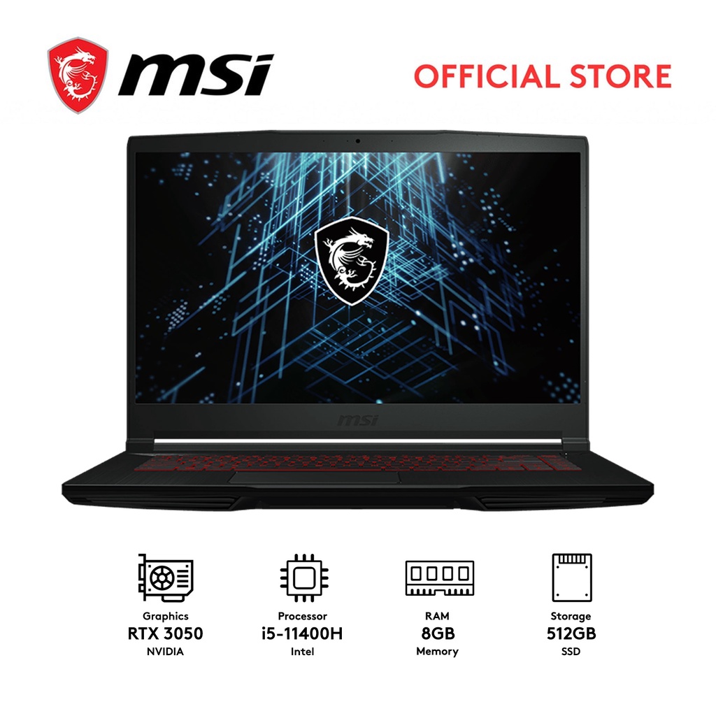 MSI GF63 Thin 11UC-1065PH 15.6" FHD I5-11400H 8GB 512GB SSD RTX 3050 ...