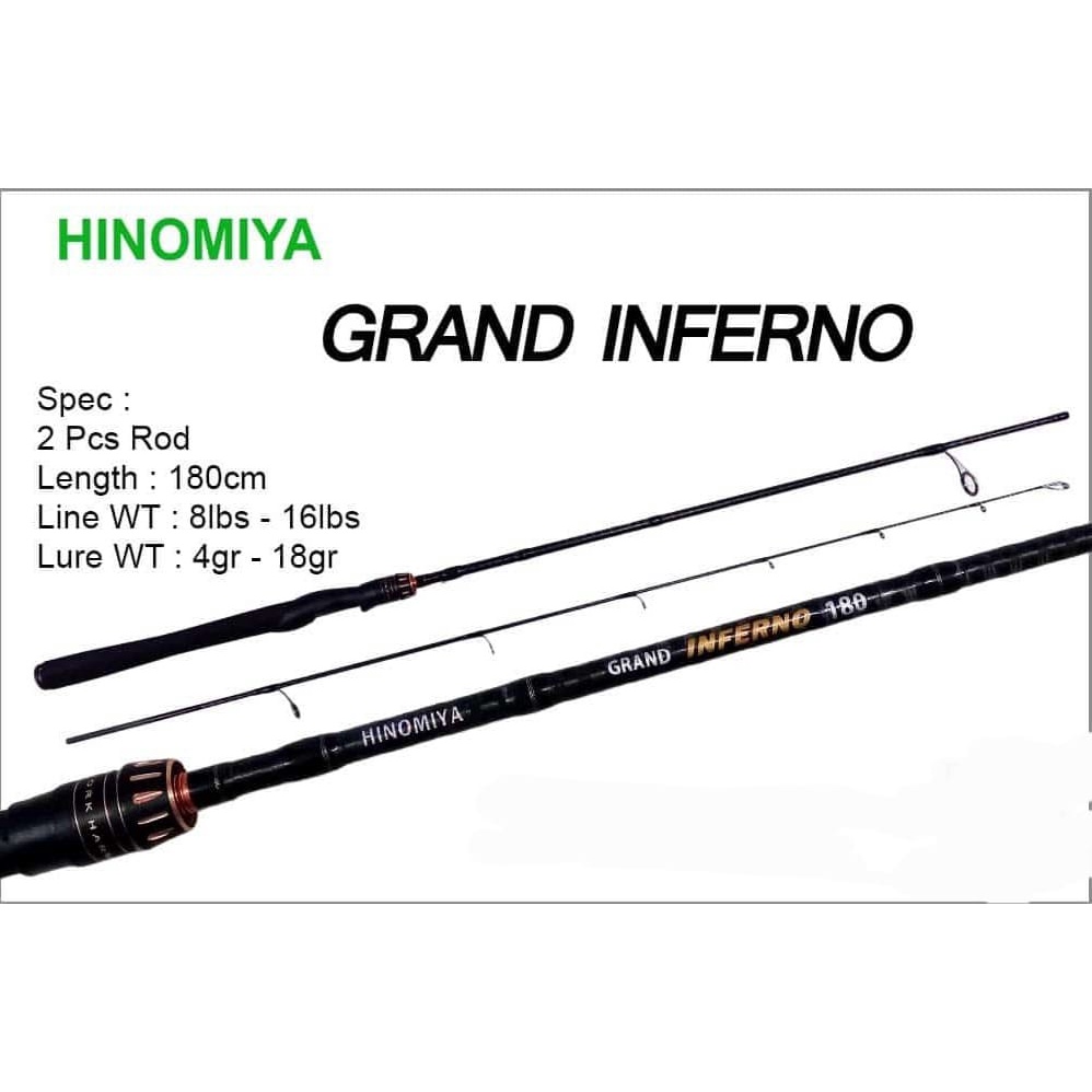Hinomiya GRAND INFERNO 180cm SPINNING Rod (Line Test 816lbs) Shopee