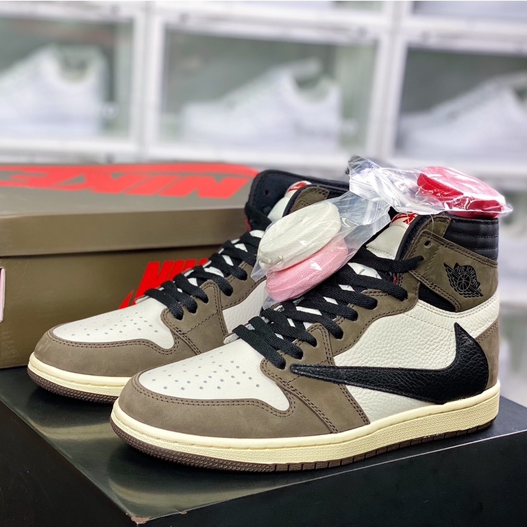 Travis Scott x Nike Air Jordan 1 High OG “Dark Mocha” Basketball Shoes  Casual Sneakers for Men Women