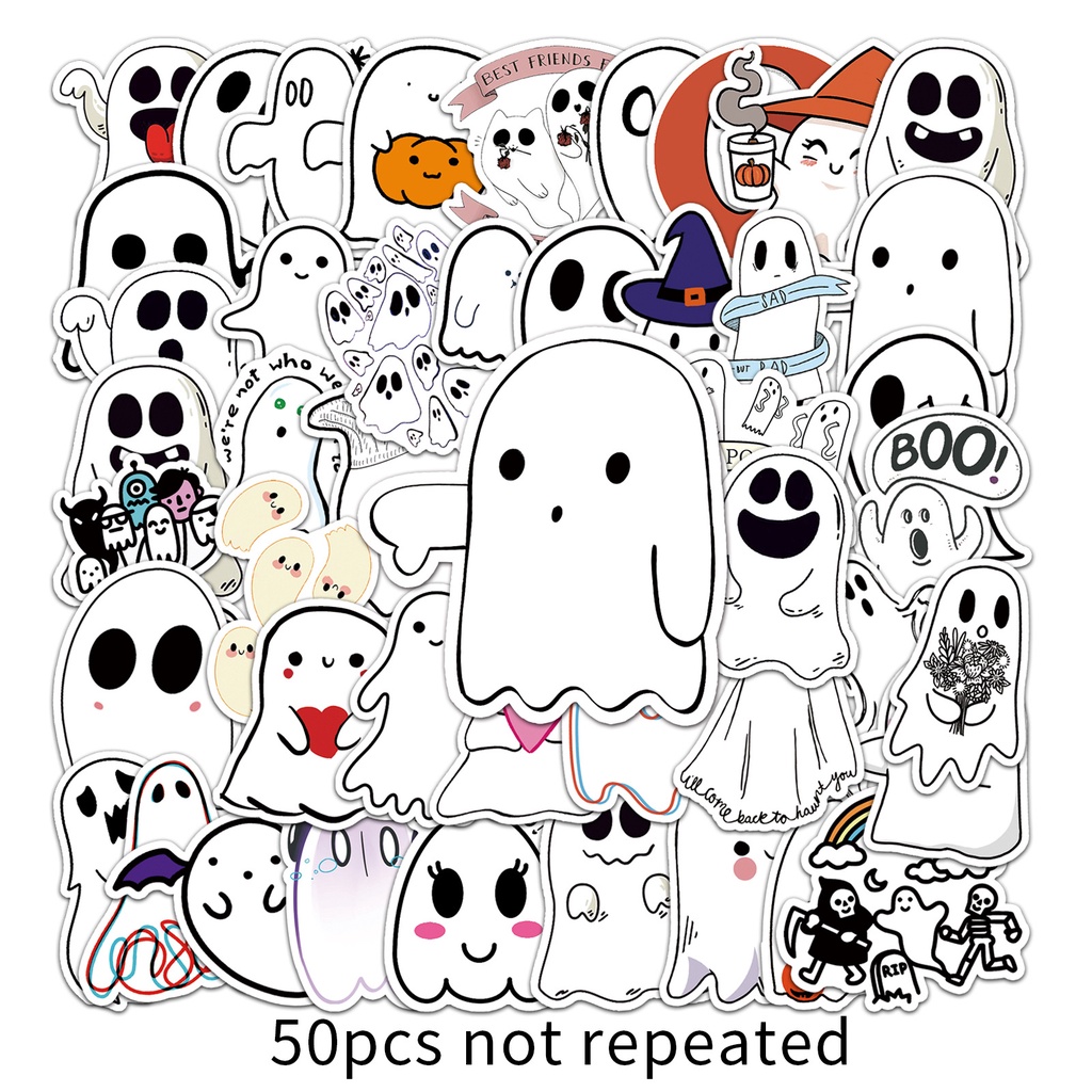 50pcs ghost graffiti stickers Cartoon cute children stickers DIY ...