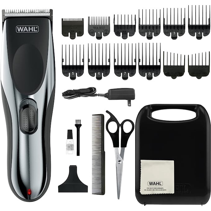 Wahl Rechargeable Hair Clipper With Guards Hair Cutting Kit Premium