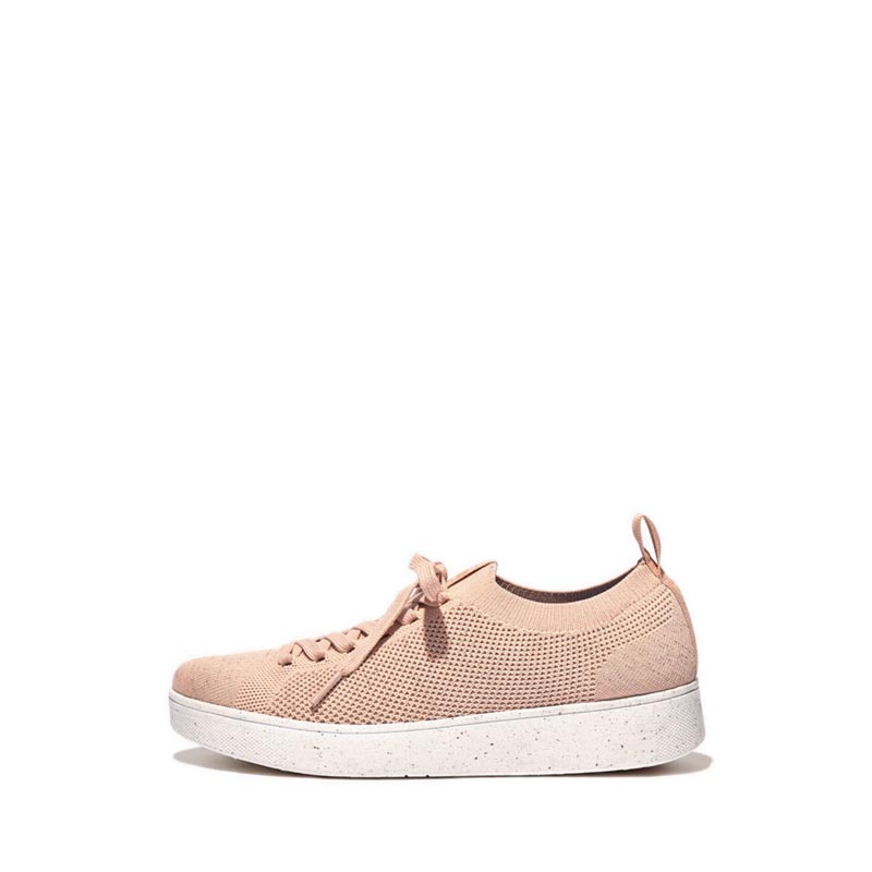 FITFLOP RALLY e01 MULTI-KNIT WOMEN'S TRAINERS- Almond Tan/Platino ...