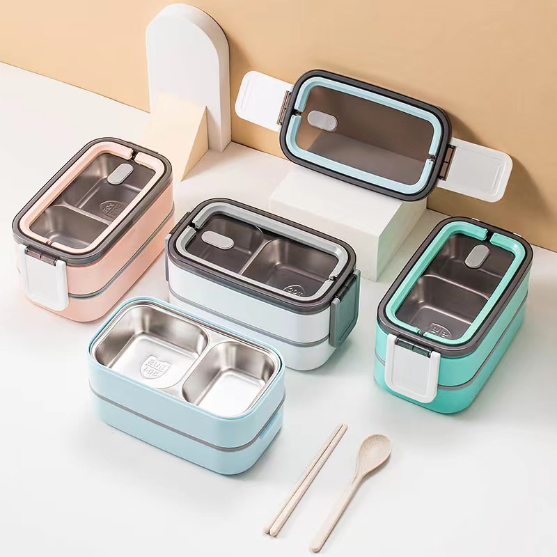 Double -Layer Stainless Steel Insulation Lunch Box Seal Microwave ...