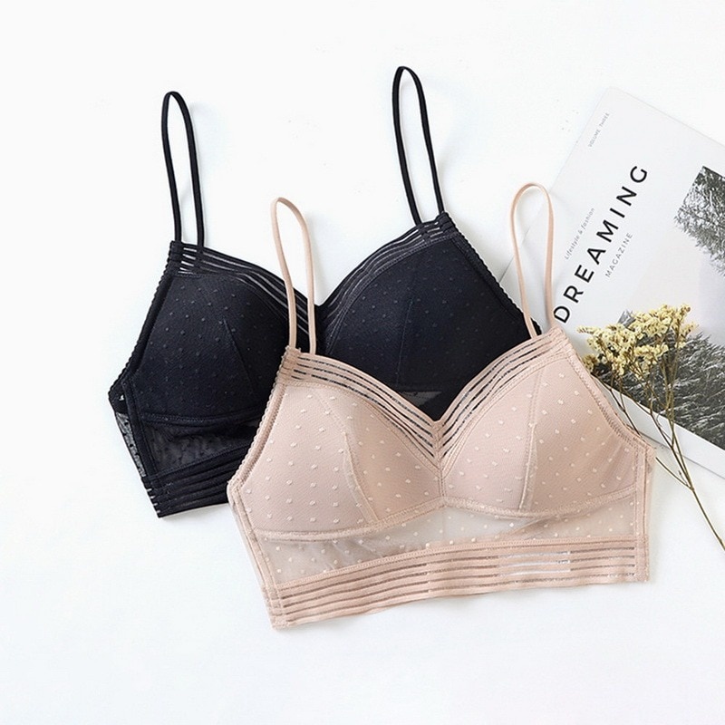 Sexy Lace Bra Deep U Backless Bralette Triangular Soft Seamless ...