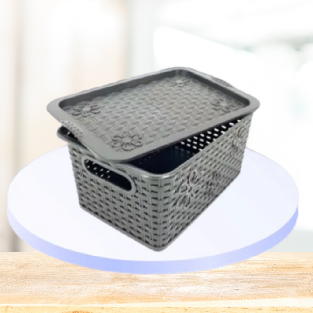 Rattan Storage Laundry Basket Woven Plastic Rattan Storage Boxes With ...