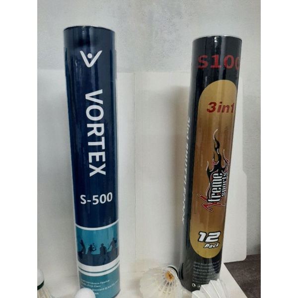 Hybrid 3 in 1 Badminton Feather Shuttlecock Vortex s500 or Xtreme s100 ...