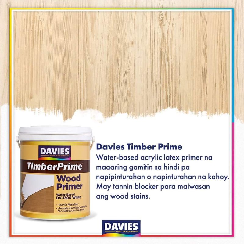 DAVIES TIMBERPRIME Waterbased WOOD PRIMER (1 liter) Shopee Philippines