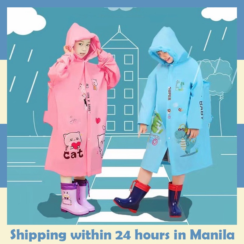 COD Expandable Kids raincoat with backpack allowance Cartoon ...