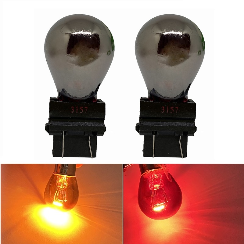 2pcs T25 3156 3157 12v 21/5w 21w Silver Chrome Car External Turn Signal