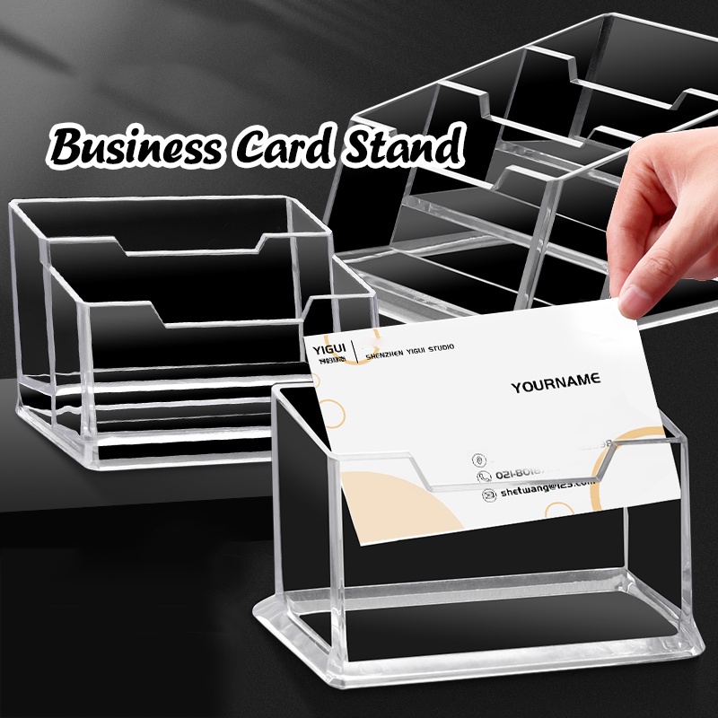 Business Card Stand Holder Acrylic Name Card Desk Stand Clear Desktop