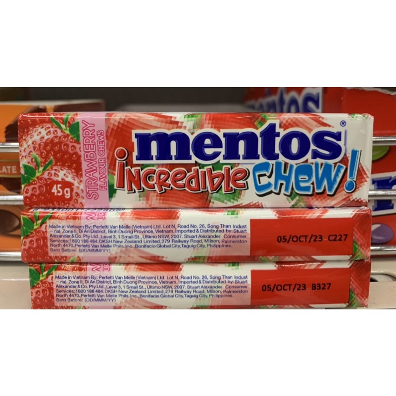 Mentos Incredible Chewy Candy Strawberry Flavor 45g | Shopee Philippines