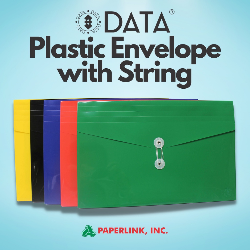 DATA Plastic Expanding Envelope with string LEGAL SIZE (Sold per piece