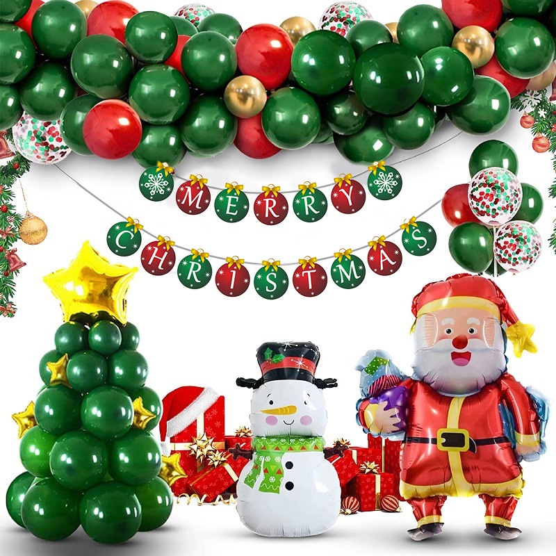 12 Palloncini In Alluminio A Forma Di Babbo Natale, 45,7 Cm, Decorazioni Per Feste Di Natale, Riutilizzabili - 2