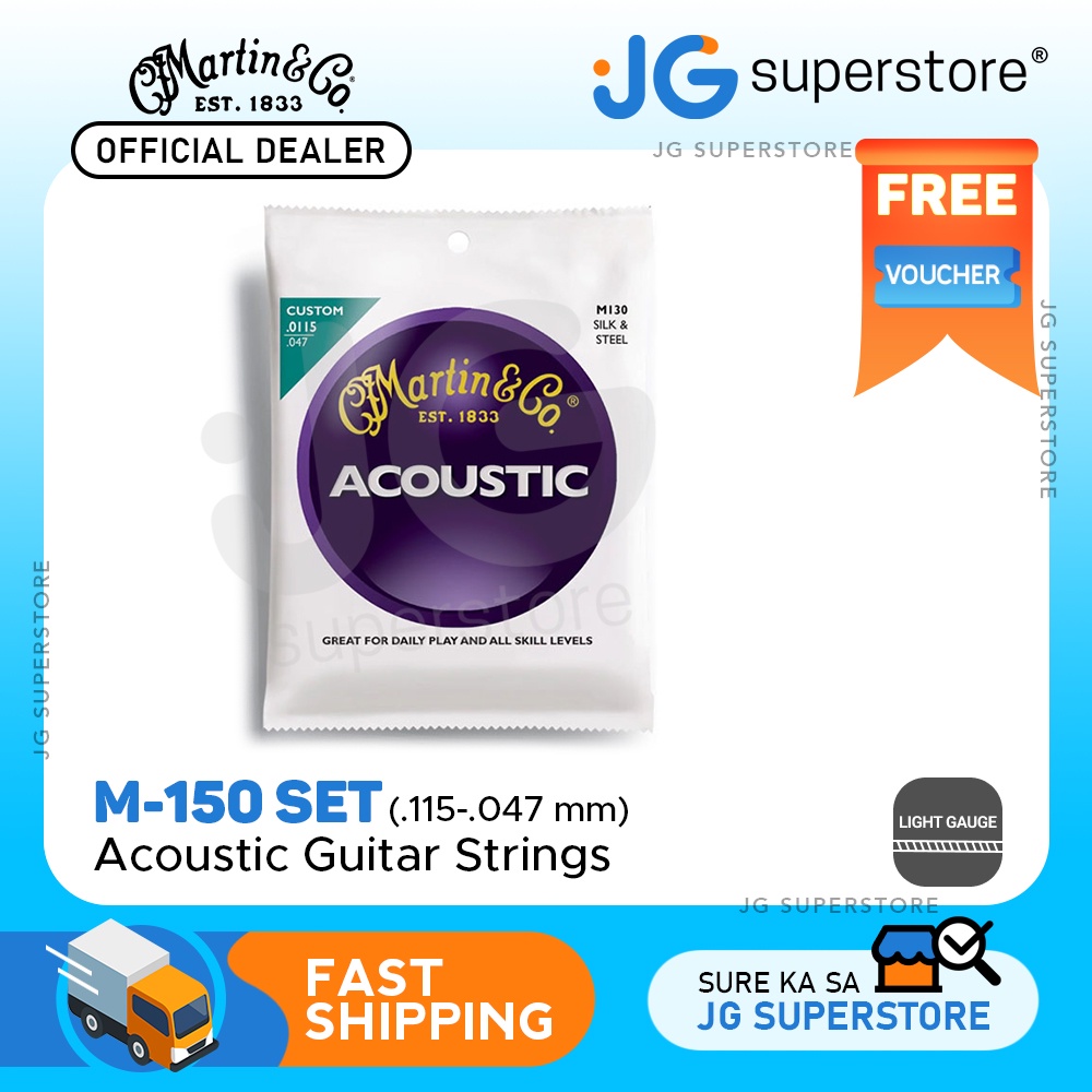 Martin Co. M130 Silk Steel Acoustic Folk Guitar Strings Set