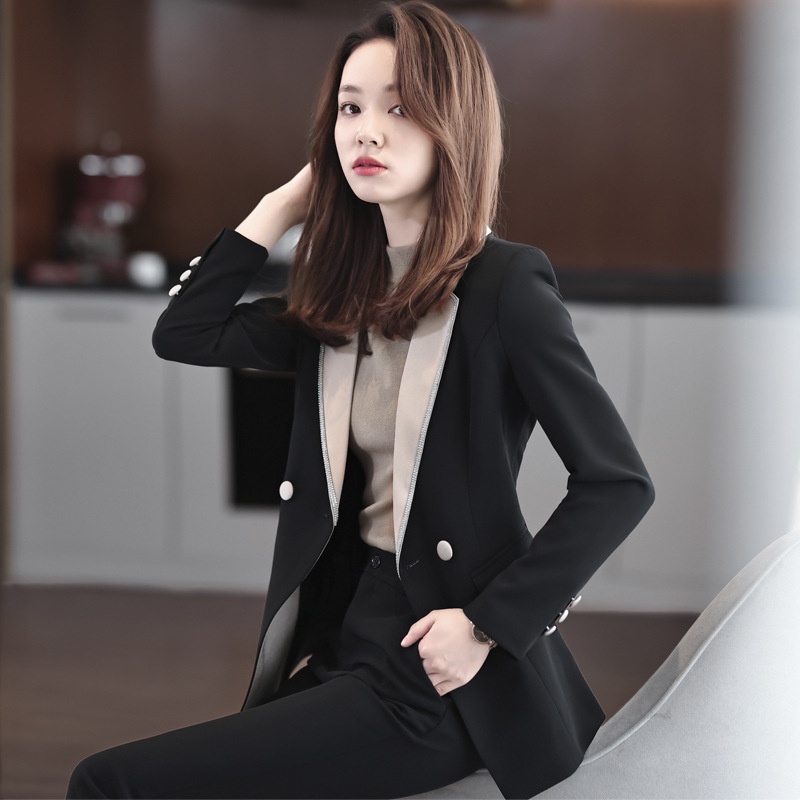 Black Suit Jacket Women Autumn High-End Formal Wear Interview Classy ...