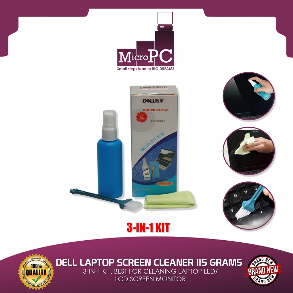 DELL LAPTOP SCREEN CLEANER 115 GRAMS 3-IN-1 KIT, BEST FOR CLEANING ...