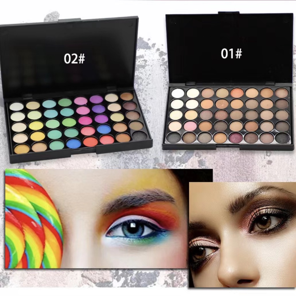 40 Color eyeshadow palette shimmer glittery shade color eyes makeup