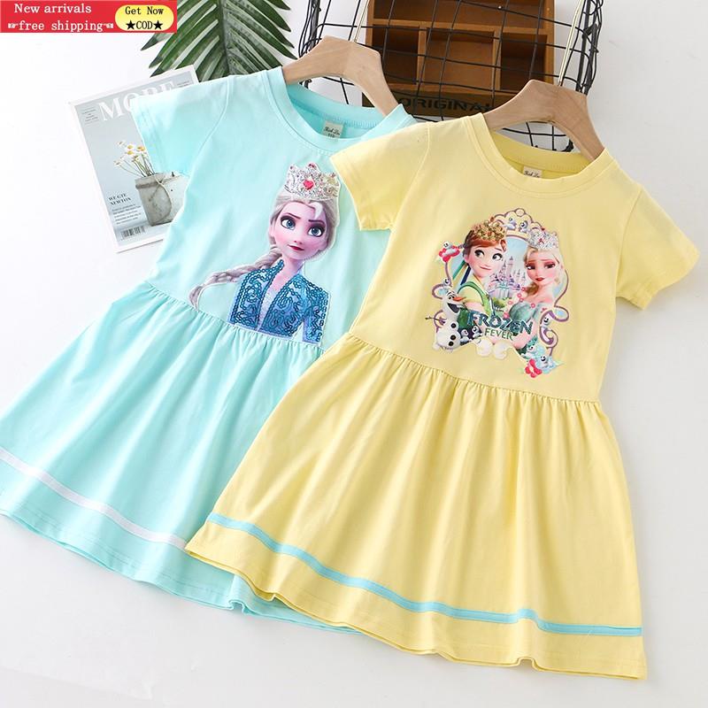 CODMoms_Kiss 3D Princess Elsa Anna Sophia Ariel Casual Dress for Kids ...