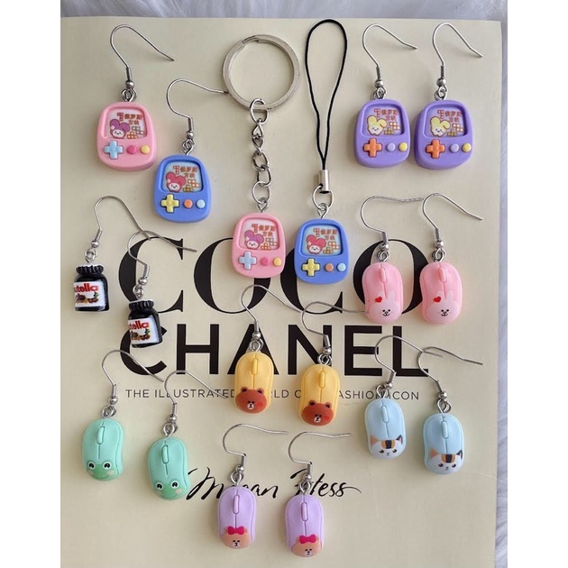 Cute Tetris game, Mouse , Nutella Earrings , Keychain, Phone charms by ...