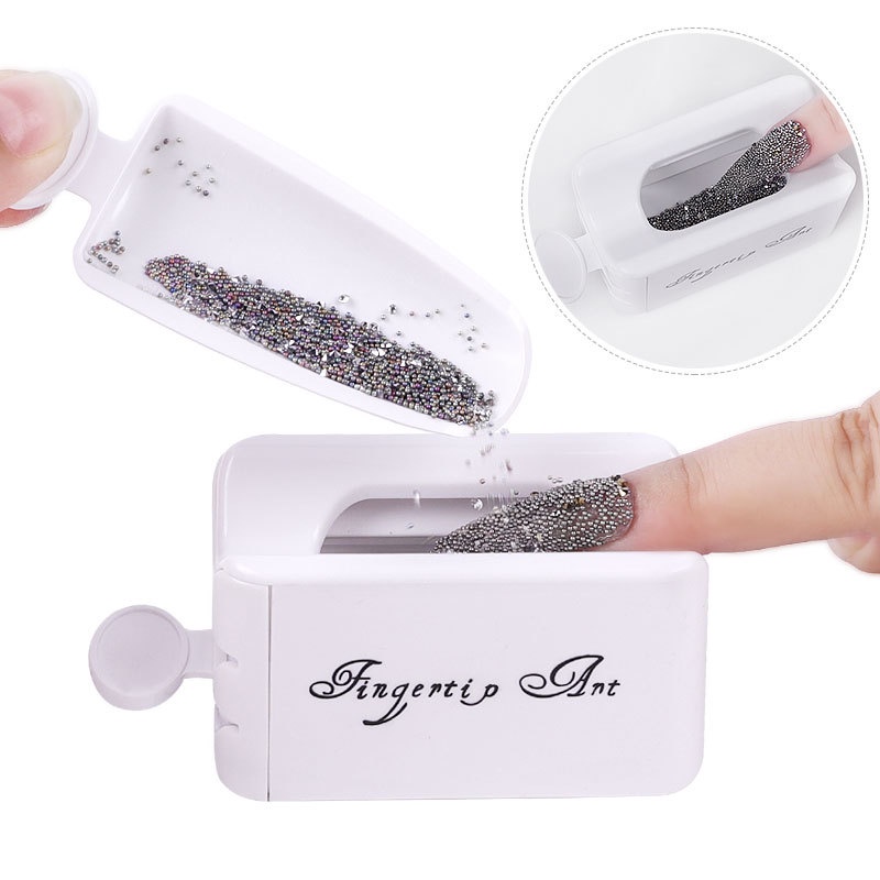 Nail Powder Sequin Tiny Diamonds Glitter Double Layer Recycle Box Tray ...