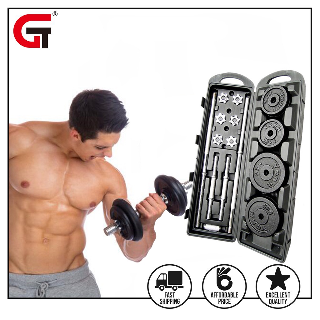 York iron dumbbell set hot sale