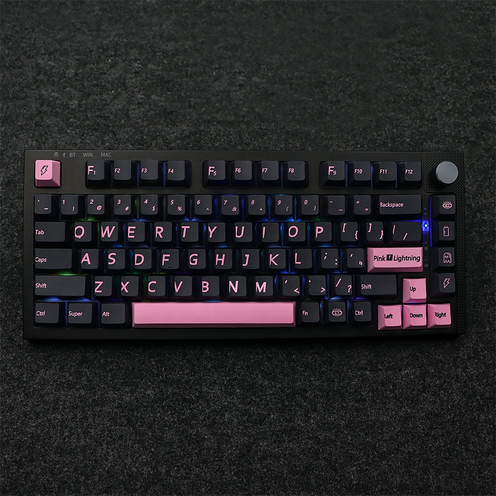 137 Keys Pink Lightning Keycaps English Cherry Profile PBT Dye ...