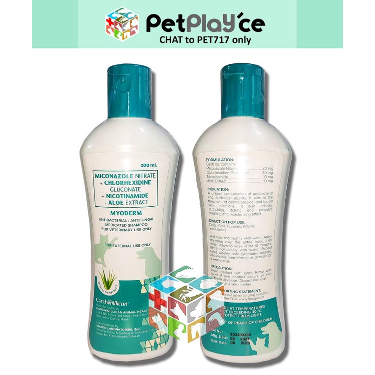 Myoderm Shampoo for Dogs and Cats Liquid 200ml Cani Meds | Shopee ...