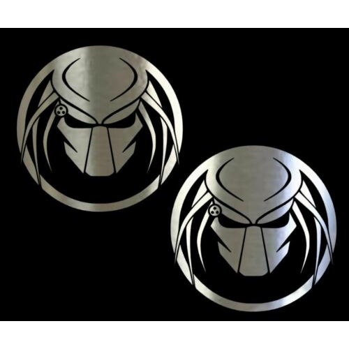 (2) PREDATOR AVP Movie Chrome Vinyl Decals - 6 inch for Vehicles ...