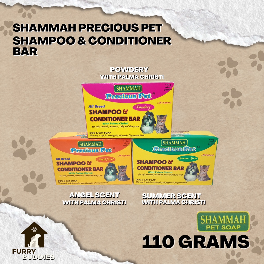 SHAMMAH PRECIOUS PET SHAMPOO & CONDITIONER BAR (110 GRAMS) Shopee
