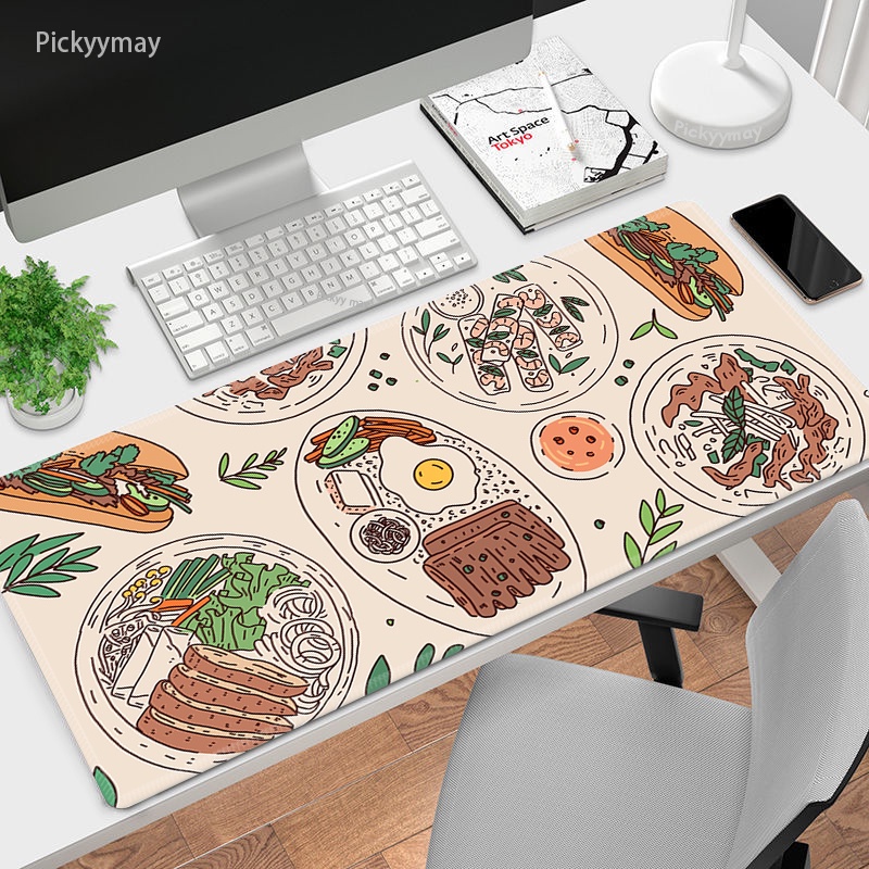 Large Mousepad Ramen PC Table Mats Nonslip Desk Mat Art Illustration ...