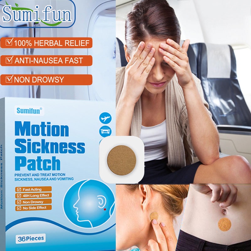 36 Pcs Car Motion Sickness Relief Patch Sea Sickness Nausea Dizzy