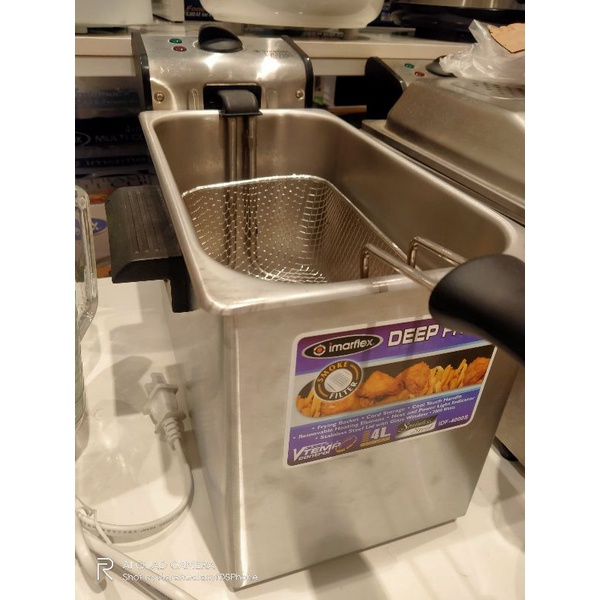 Imarflex Deep Fryer 4 Liter Capacity Tempered Glass Lid Stainless Steel