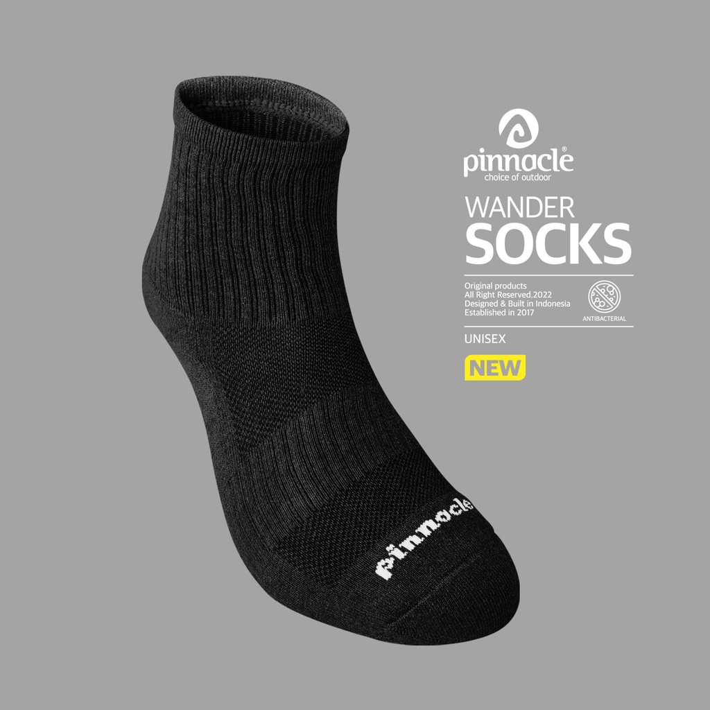 Pinnacle Pro Official Wander Socks Mid - Black | Shopee Philippines