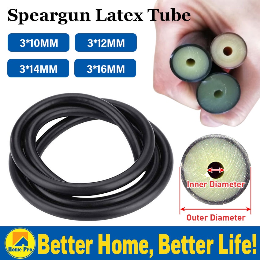 1M Speargun Rubber for Fishing 3*10mm Spearfishing Rubber Band Tubes