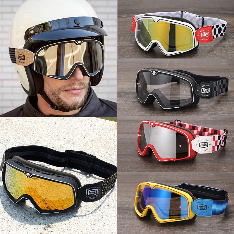 Barstow Harley Helmet Goggles 100% Motocross Goggles MTB Motorcycle Bicycle  Cycling Racing Glasses Men Women Outdoor Sports Eyewear
