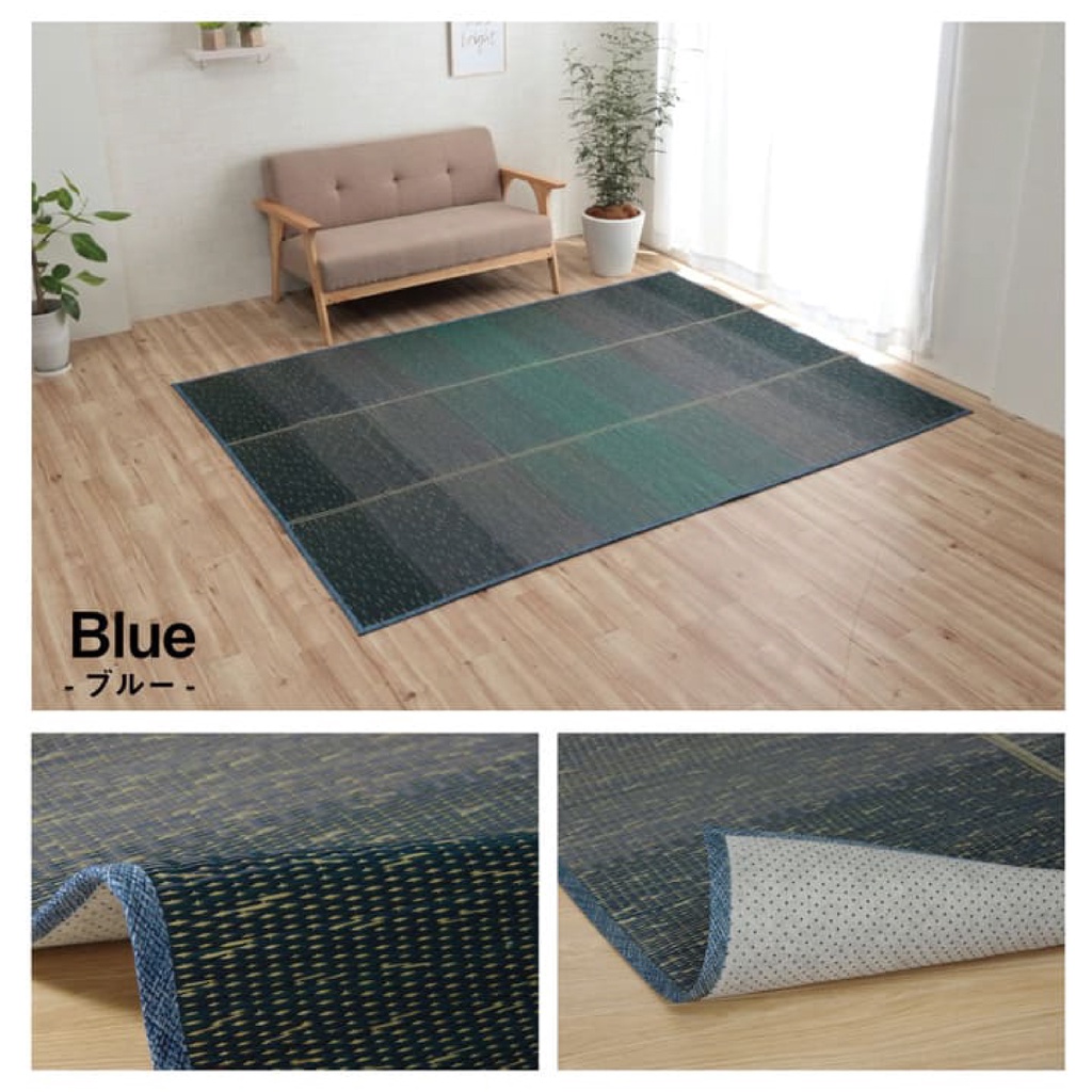 IKEHIKO Japanese rush grass Tatami Mat Gradation Rug Carpet Blue Japan