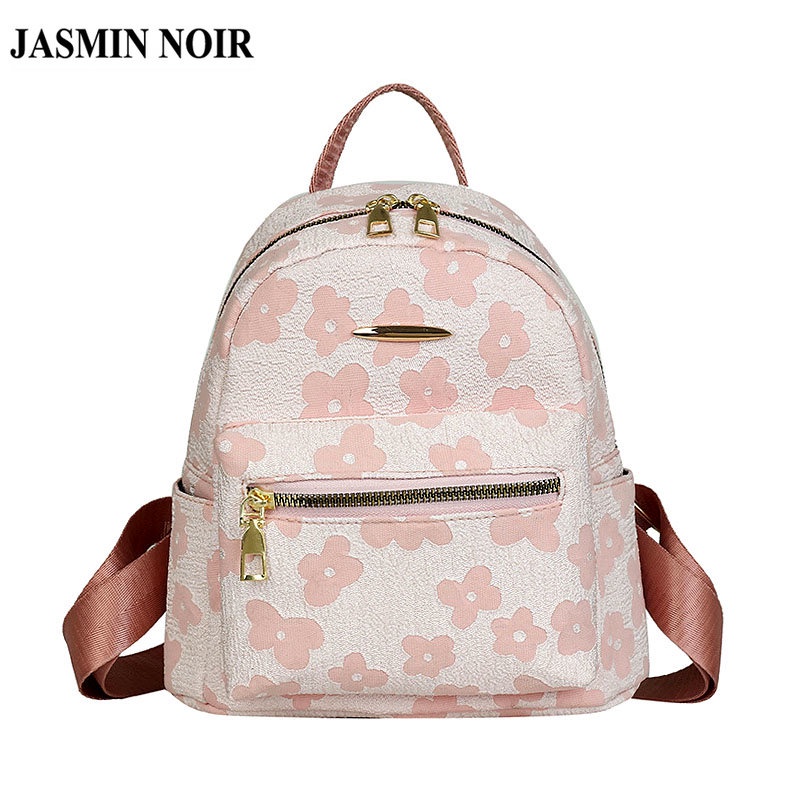 JASMIN NOIR Canvas Women s backpack Floral School Bag Travel Bag